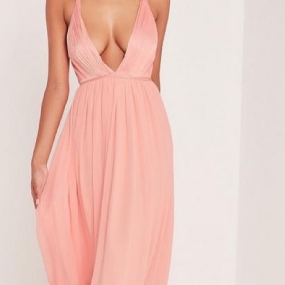 Missguided Carli Bybel Pleated Silky Maxi Dress